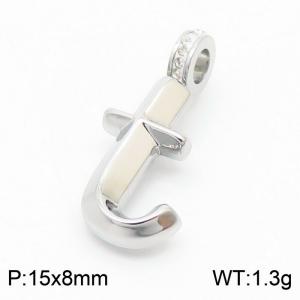 15x8mm Zirconia Balloon T Alphabet Charm Stainless Steel 304 Silver Color for Men and Womon - KP120251-Z