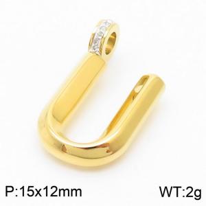 15x12mm Zirconia Balloon U Alphabet Charm Stainless Steel 304 Gold Color for Men and Womon - KP120256-Z