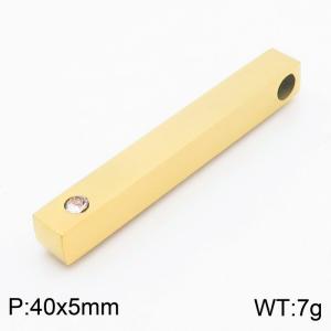 Stainless steel long column with diamond pendant - KP120274-WGHY