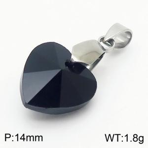 Black Color Crystal Glass Heart Pendant For Women Jewelry - KP120290-Z
