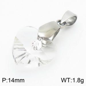 White Color Crystal Glass Heart Pendant For Women Jewelry - KP120299-Z