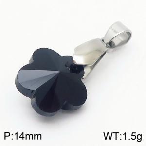 Black Color Crystal Glass flower Pendant For Women Jewelry - KP120301-Z