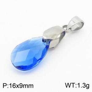 Blue Color Crystal Glass Water Droplet Pendant For Women Jewelry - KP120313-Z