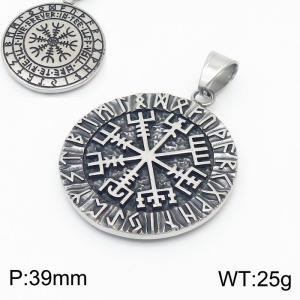 Punk Style Personalized Stainless Steel Viking Pirate Compass Rune Fashion Retro Pendant - KP120360-MZOZ