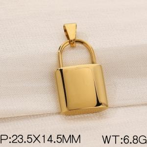 Stainless steel lock head pendant - KP120415-Z