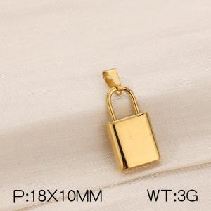 Stainless steel lock head pendant - KP120417-Z