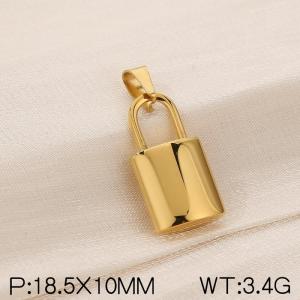 Stainless steel lock head pendant - KP120421-Z