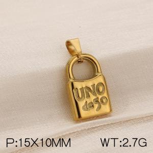 Stainless steel lock head pendant - KP120422-Z