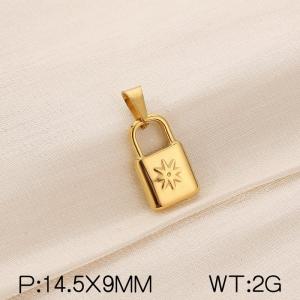 Stainless steel lock head pendant - KP120429-Z