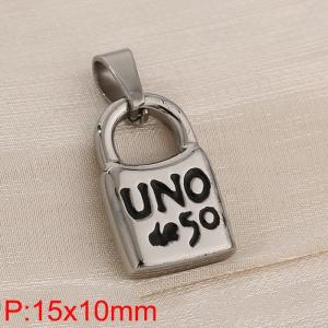 Stainless steel lock head pendant - KP120454-Z