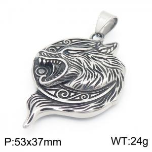 Fashionable and personalized stainless steel creative Viking wolf head men's retro pendant - KP130375-MZOZ