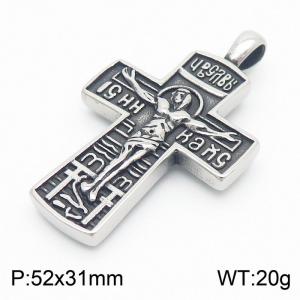 European and American fashion personality titanium steel portrait cross men's retro pendant - KP130417-TGX