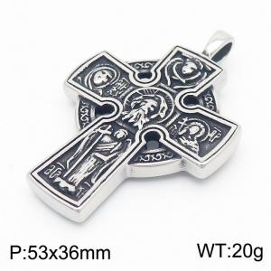 European and American fashion personality titanium steel portrait cross geometric men's retro pendant - KP130418-TGX