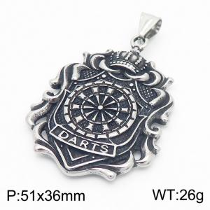 Punk personalized stainless steel INS style creative crown geometric retro pendant - KP130420-TGX