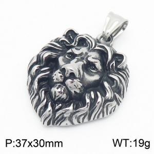 European and American fashionable stainless steel domineering lion head men's retro pendant - KP130424-TGX