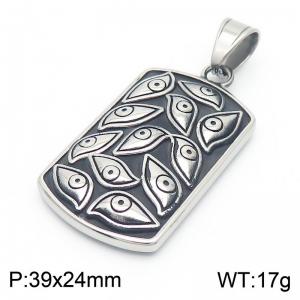 Vintage Punk Devil's Eye Stainless Steel Carving Men's Pendant Necklace For Men - KP130469-MZOZ