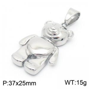 Hip Hop Classic Stainless Steel Bear Pendant Metal Teddy Bear Charm For Man Women Jewelry - KP130471-MZOZ