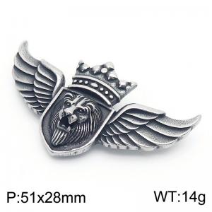 Hip Hop Lion Head Shield Pendant Stainless Steel Wing Pendant Men's Custom Jewelry - KP130482-MZOZ