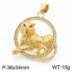 Punk Men Jewelry Accessories 18k Gold Plated Metal Animal Tiger Pendant Cool Jewelry - KP130493-MZOZ