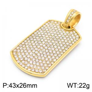 Hip hop diamond inlaid stainless steel pendant - KP130506-MZOZ