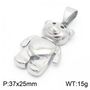 Women Stainless Steel Cute Teddy Bear Pendant - KP130511-MZOZ