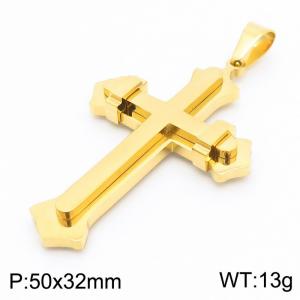 Stainless Steel Cross Pendant - KP130559-HR