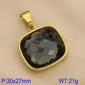 Stainless Steel Stone & Crystal Pendant - KP130611-LK