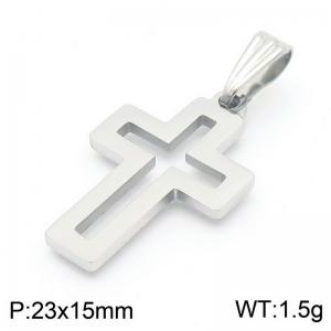 Unisex Stainless Steel Christain Cross Pendant - KP130655-Z