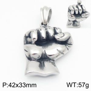 Creative and domineering fist power grip titanium steel pendant - KP130735-KJX
