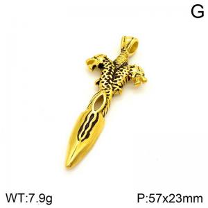 Stainless Steel Gold-plating Pendant - KP130780-NT