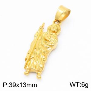 European and American fashionable and personalized stainless steel creative god statue gold pendant - KP130940-MZOZ