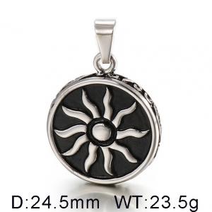 Hip hop style stainless steel sun element pendant - KP27619-D