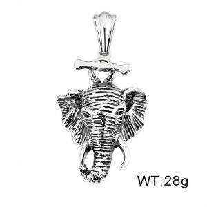 Trendy hip-hop elephant animal pendant - KP29200-D