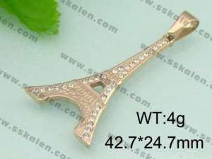 Stainless Steel Stone&Crystal Pendant - KP29564-D