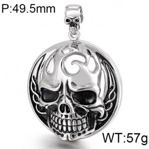 Stainless Skull Pendant - KP31778-D