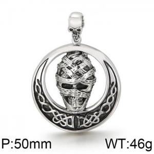 Stainless Skull Pendant - KP31785-D