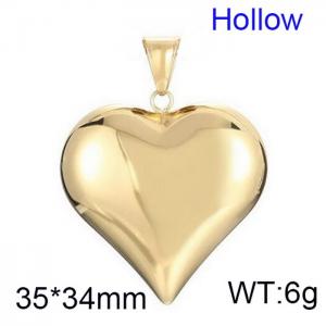 Gold Hollow Heart Polished Women's Pendant - KP33191-MS