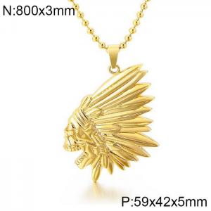Stainless Steel Gold-plating Pendant - KP34395-D