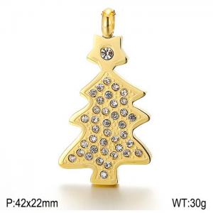 Stainless Steel Stone&Crystal Pendant - KP36453-K