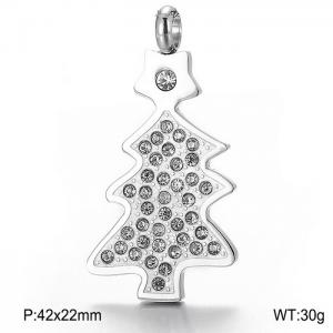 Stainless Steel Stone&Crystal Pendant - KP36832-K