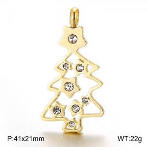 Stainless Steel Stone&Crystal Pendant - KP36833-K