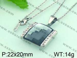 Stainless Steel Stone&Crystal Pendant - KP37060-K