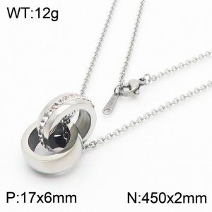 Stainless Steel Stone&Crystal Pendant - KP37345-K