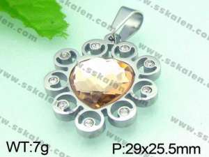 Stainless Steel Stone&Crystal Pendant - KP37648-K