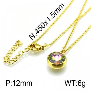 Stainless Steel Stone&Crystal Pendant - KP38955-Z