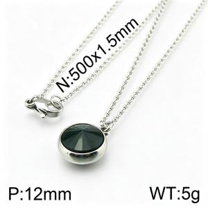 Stainless Steel Stone&Crystal Pendant - KP38966-Z