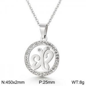 Stainless Steel Stone&Crystal Pendant - KP39912-K