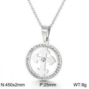 Stainless Steel Stone&Crystal Pendant - KP40196-K