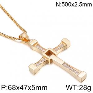 Stainless Steel Cross Pendant - KP40312-K