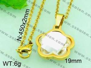 Stainless Steel Stone & Crystal Pendant  - KP41796-Z